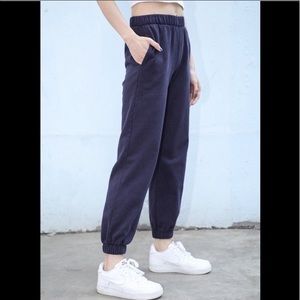 Brandy Melville Navy Blue Rosa Sweatpants